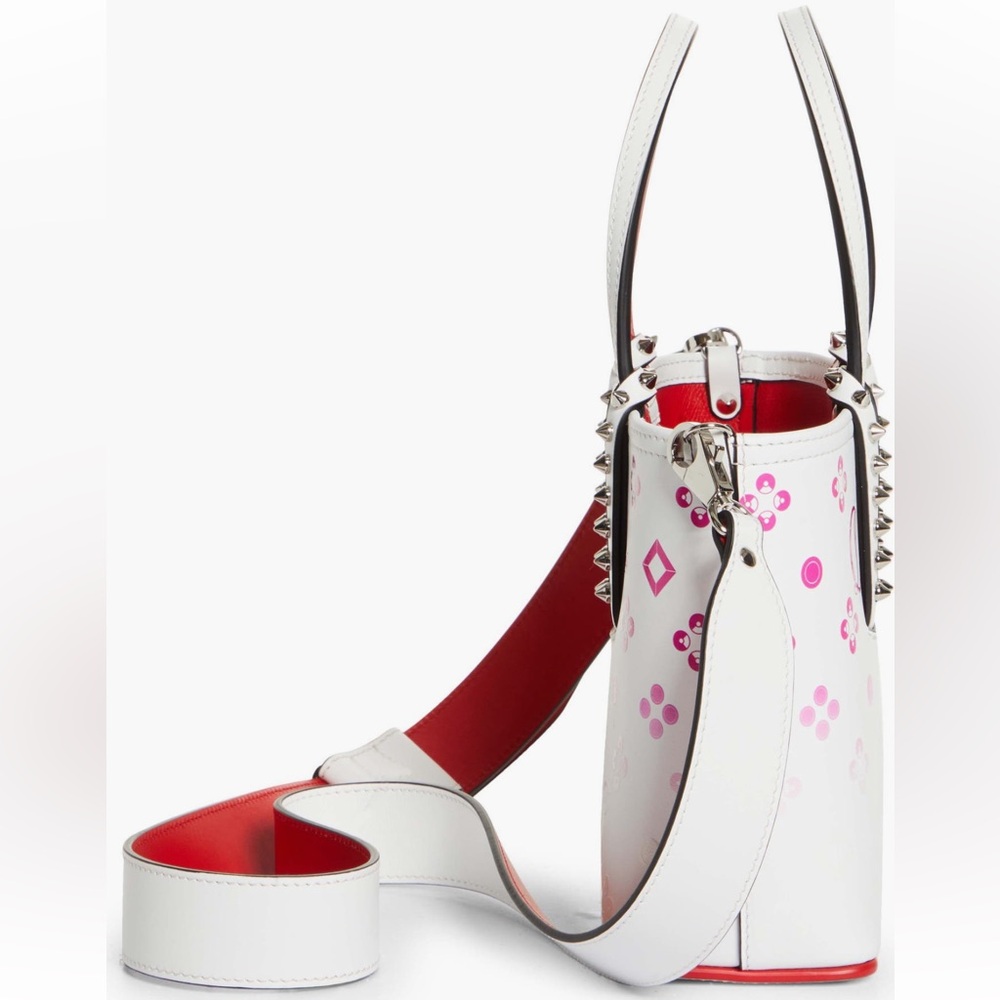 Christian Louboutin Cabata Loubinthesky Mini Tote Bag Bianco - Picture 4 of 8